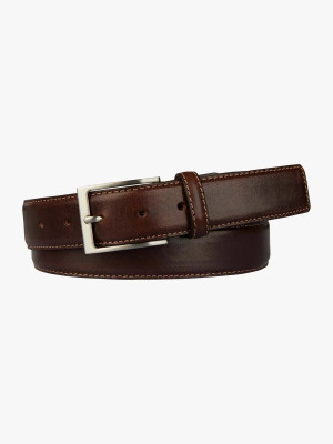Profuomo Leather Contrast Belt - Brown