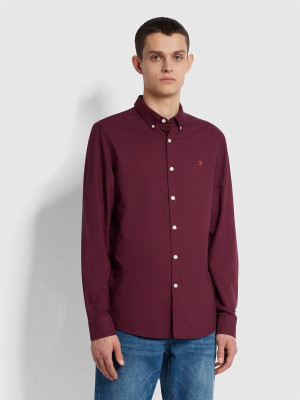 Farah Brewer Oxford Slim Fit Shirt - Red