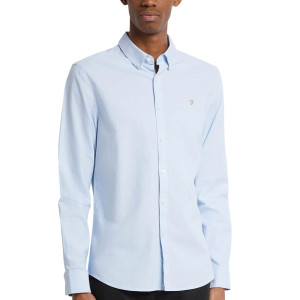 Farah Brewer Oxford Slim Fit Shirt - Blue