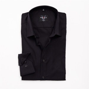 Marvelis Body Fit Plain Formal Shirt - Black