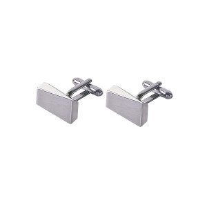 Profuomo Cufflink Shiny Gun Metal - Silver