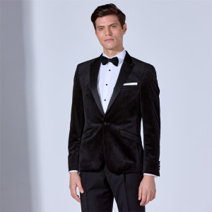 Marco Capelli Velvet Tuxedo Blazer - Black