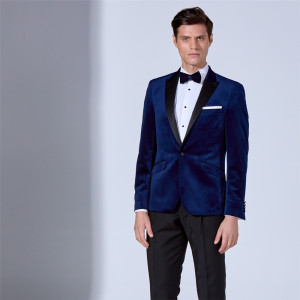 Marco Capelli Velvet Tuxedo Blazer - Blue