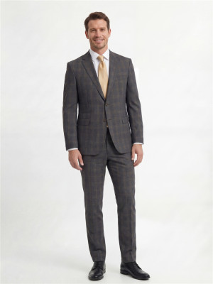 Marco Capelli Wool Mix 2 Piece Suit - Dark Grey Check