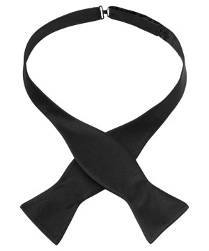 Profuomo Silk Self Bow Tie - Black