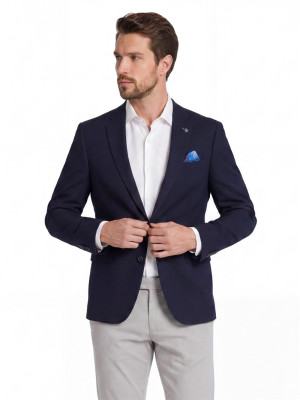 Marco Capelli Buggy Lined Honeycomb Blazer - Navy