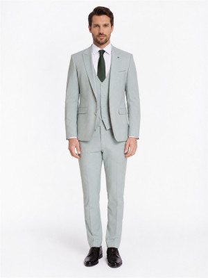 Remus Uomo Massa Plain 3 Piece Suit - Green