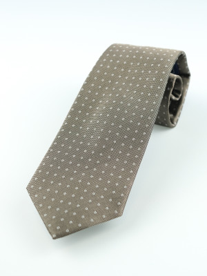 Marco Capelli Geo Dot 8cm Silk Tie - Stone