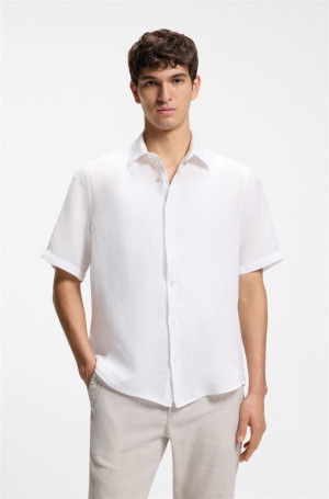 Boss Rash 2 100% Linen Shirt - White
