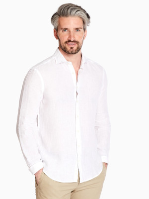 Marco Capelli Soft Wash Linen Lyocel Shirt - White