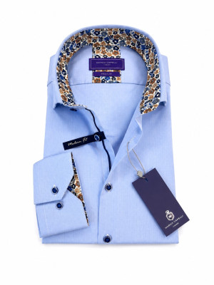 Marco Capelli Easy Care Fine Twill Shirt - Blue