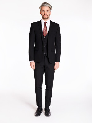 Marco Capelli 3 Piece Slim Fit Suit - Black