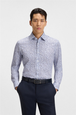 Boss H Hank Kent Floral Print Shirt - Blue