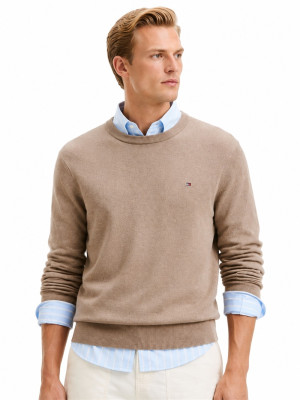 Tommy Hilfiger Pima Cotton Cashmere Crew Neck - Stone
