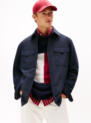 Tommy Hilfiger Mix Media Intechno Overshirt - Navy