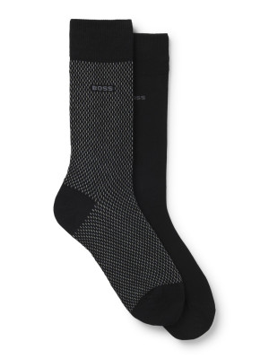 Boss 2 Pack Mini Pattern Socks - Black