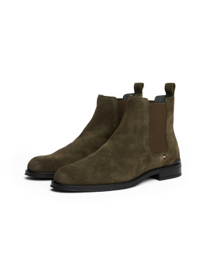 Tommy Hilfiger Corporate Suede Chelsea Boot - Green
