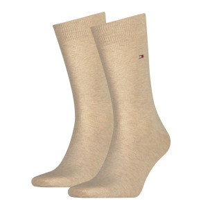 Tommy Hilfiger 2 Pack Solid Colour Socks - Stone