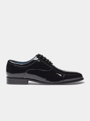 Remus Uomo Prato Patent Leather Lace Up Shoe - Black