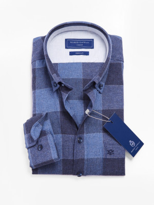 Marco Capelli Flanel Panel Check Shirt - Blue
