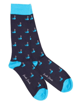 Swole Panda Whales Socks - Navy