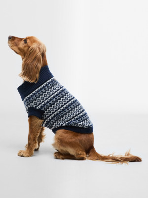 Barbour Marlow Fair Isle Dog Jumper - Navy