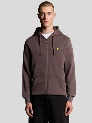 LYLE & SCOTT Zip Through Hoodie - Brown