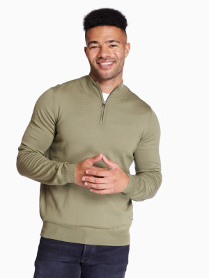 Boss Ebenji Quarter Zip Knit - Green