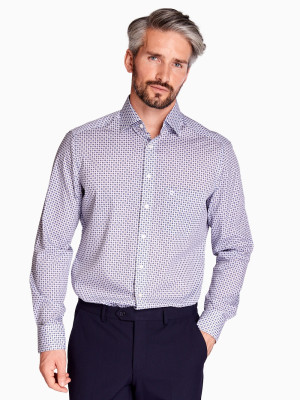 Olymp Modern Print Shirt - Navy