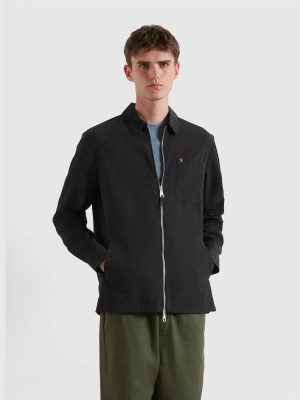 Farah Fintoni Zip Overshirt - Black