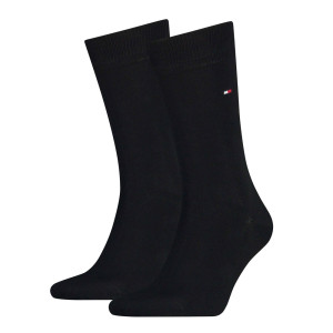 Tommy Hilfiger 2 Pack Solid Colour Socks - Black