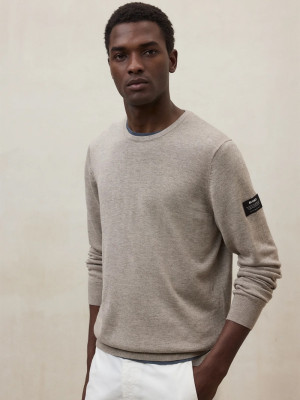 Ecoalf Bayona Crew Neck Sweater Sustainable Knitwear - Stone