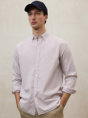 Ecoalf Antonio Stripe Shirt - Red - Sustainable Style