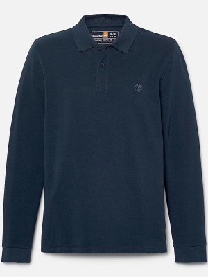 Timberland Millers River Long Sleeve Pique Polo - Navy