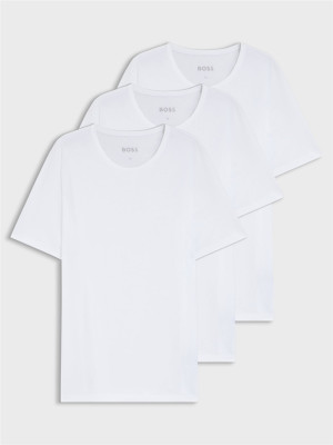 Boss 3 Pack Pure Cotton Logo Tees - White