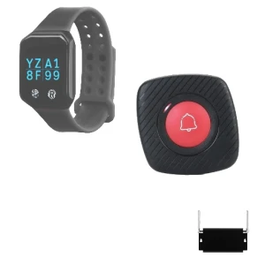 Bazowy zestaw przywołania ze wzmacniaczem ( 1 zegarek + 1 przycisk + 1 wzmacniacz ) System dla gastronomii