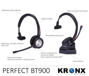 Zestaw słuchawkowy bezprzewodowy PERFECT BT900E