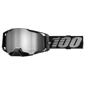 100% Armega Extra Cross BMX Brille Black silber verspiegelt
