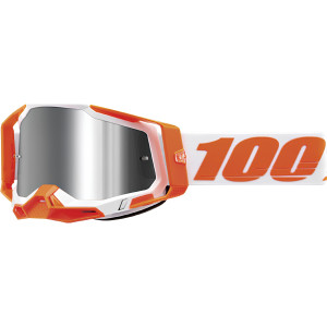 100% Racecraft 2 Extra Crossbrille Orange Gläser silber verspiegelt