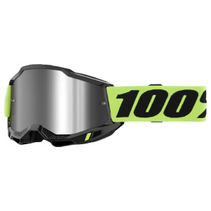 100% Accuri 2 Extra MTB Moto Brille Neon Yellow Gläser silber verspiegelt