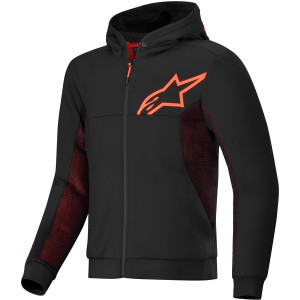 Alpinestars Chrome Air Sport Hoodie schwarz rot fluo Gr. XL
