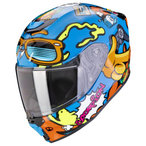 Scorpion EXO-JNR Kinder-Motorradhelm FUN blau-orange Gr. S 48/49