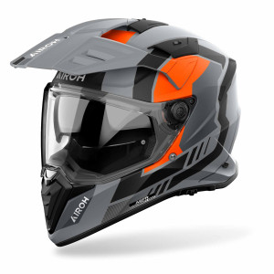 Airoh Bandit Horn grau matt schwarz orange Gr. M 57/58