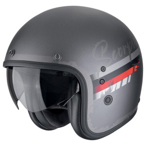 Scorpion Belfast Evo Helm ADONIS Silber Matt Rot Gr. XL 60/61