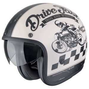 Scorpion Belfast Evo Helm DRIVE FAST Creme Matt Schwarz Gr. M 57/58