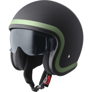 GMS Ride Jethelm schwarz matt grün Gr. M 57/58