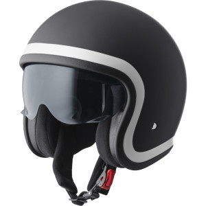 GMS Ride Jethelm schwarz matt weiß Gr. XL 61/62