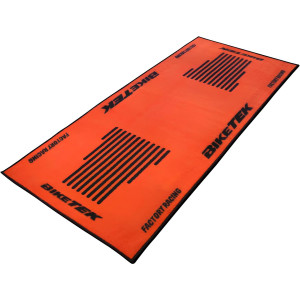 Biker Outfit Motorradteppich Orange Race Werkstatt Garagenmatte