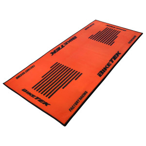 Biker Outfit Motorradteppich Orange Race Werkstatt Garagenmatte