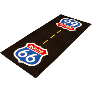 Biker Outfit Motorradteppich Route 66 Werkstatt Garagenmatte